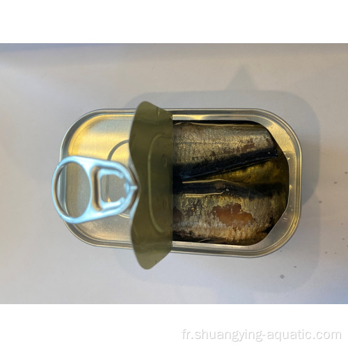 Grande forme ovale sardines en conserve 125 g d&#39;huile